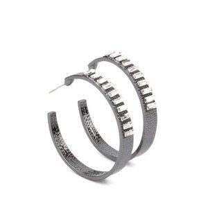 Paparazzi More To Love Black Gunmetal Hoop Earrings